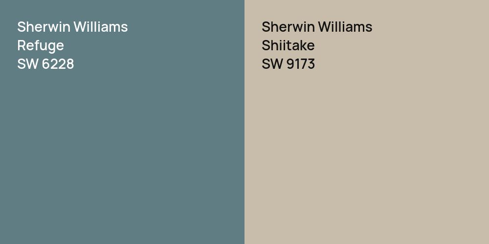 Sherwin Williams Refuge vs. Sherwin Williams Shiitake