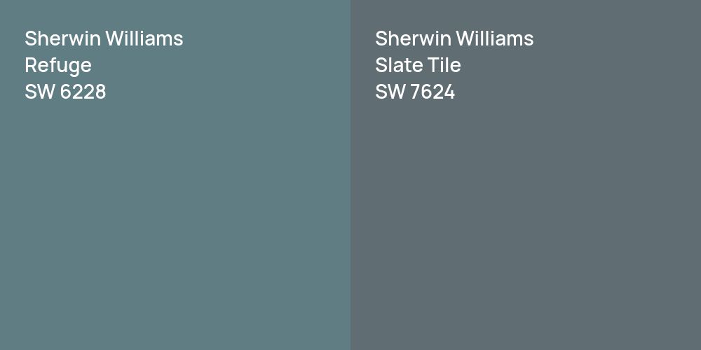 Sherwin Williams Refuge vs. Sherwin Williams Slate Tile