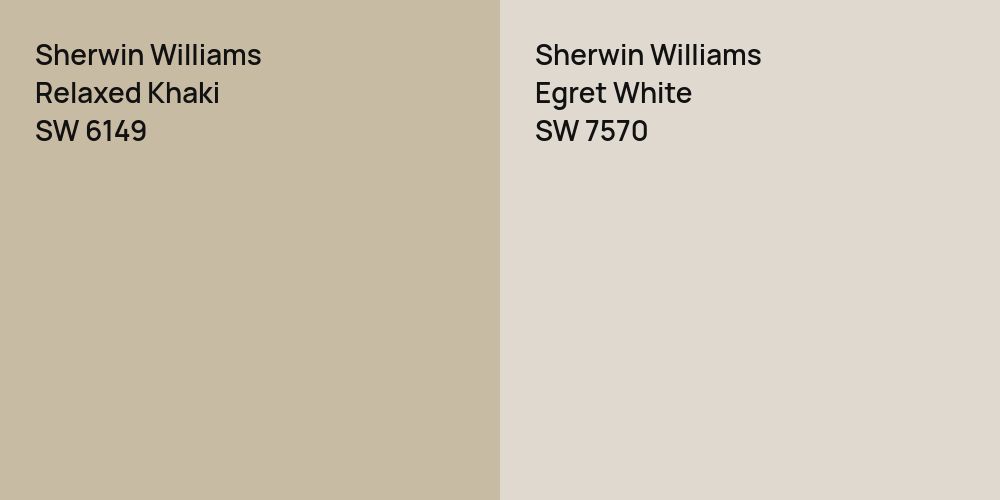 Sherwin Williams Relaxed Khaki vs. Sherwin Williams Egret White