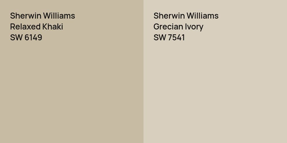 Sherwin Williams Relaxed Khaki vs. Sherwin Williams Grecian Ivory