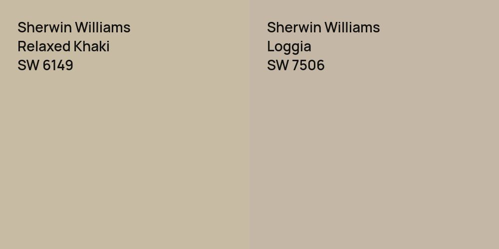 Sherwin Williams Relaxed Khaki vs. Sherwin Williams Loggia