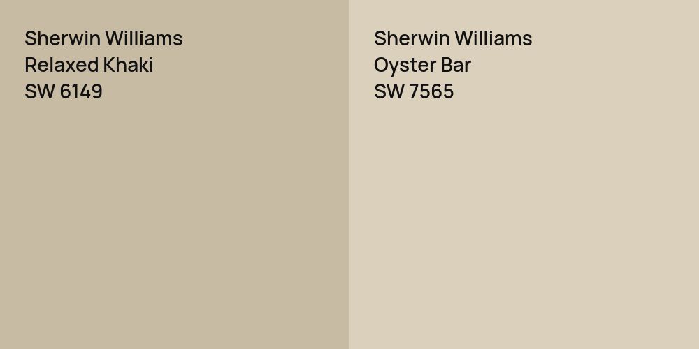 Sherwin Williams Relaxed Khaki vs. Sherwin Williams Oyster Bar