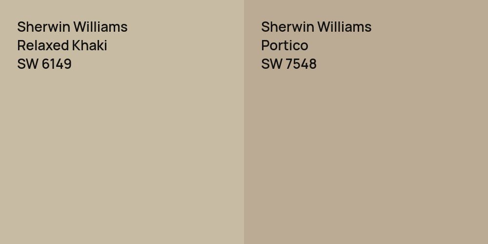 Sherwin Williams Relaxed Khaki vs. Sherwin Williams Portico