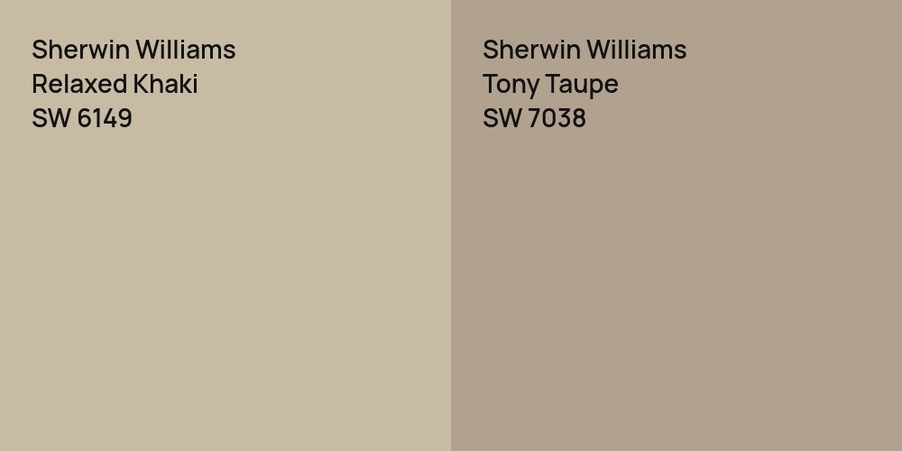 Sherwin Williams Relaxed Khaki vs. Sherwin Williams Tony Taupe