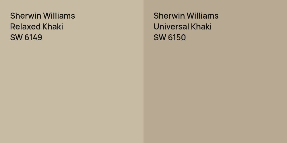 Sherwin Williams Relaxed Khaki vs. Sherwin Williams Universal Khaki