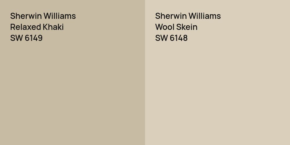 Sherwin Williams Relaxed Khaki vs. Sherwin Williams Wool Skein