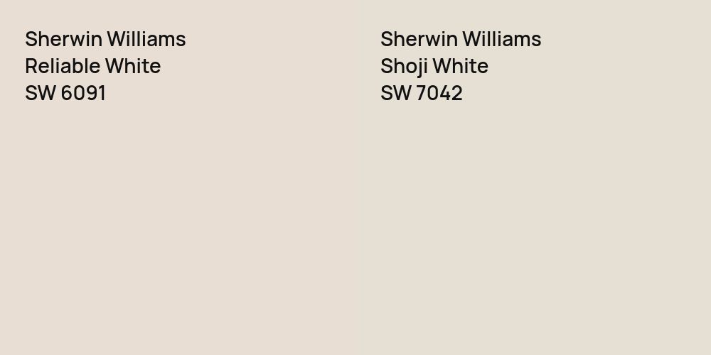 Sherwin Williams Reliable White vs. Sherwin Williams Shoji White