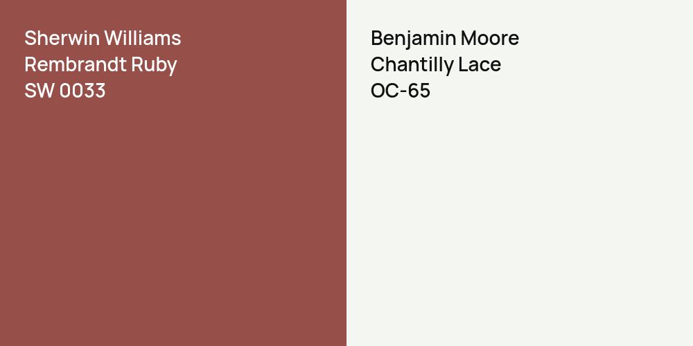 Sherwin Williams Rembrandt Ruby vs. Benjamin Moore Chantilly Lace