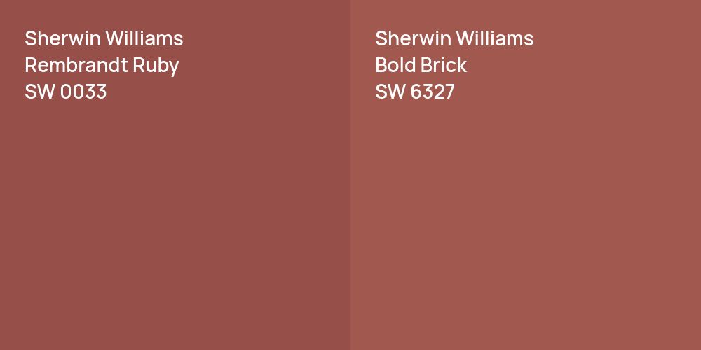 Sherwin Williams Rembrandt Ruby vs. Sherwin Williams Bold Brick