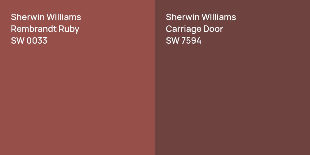 Sherwin Williams Rembrandt Ruby vs. Sherwin Williams Carriage Door