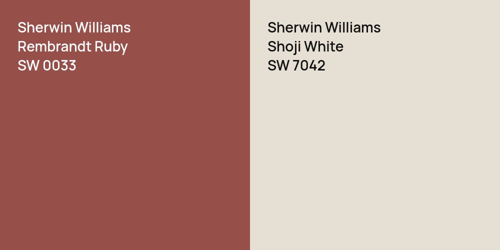 Sherwin Williams Rembrandt Ruby vs. Sherwin Williams Shoji White