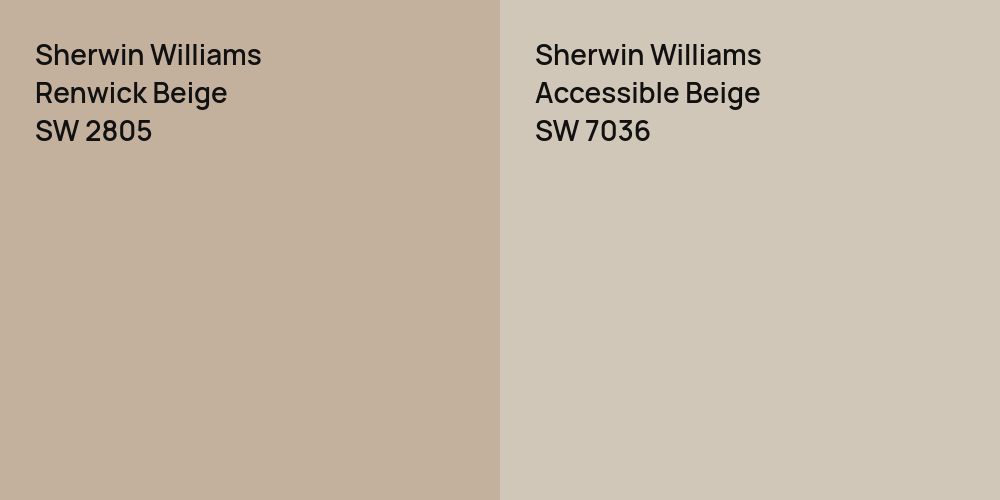 Sherwin Williams Renwick Beige vs. Sherwin Williams Accessible Beige