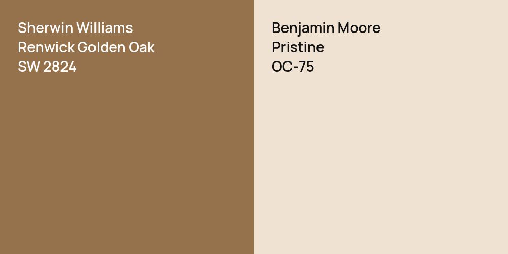 Sherwin Williams Renwick Golden Oak vs. Benjamin Moore Pristine