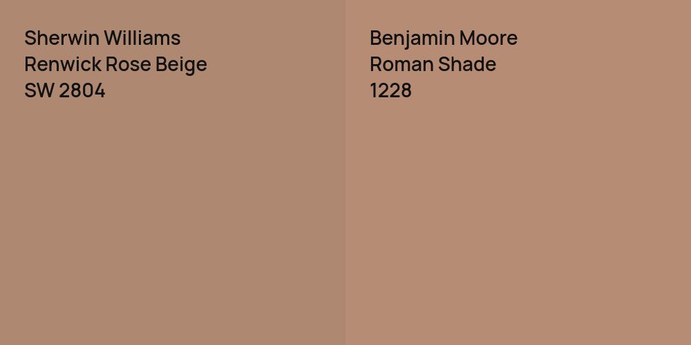 Sherwin Williams Renwick Rose Beige vs. Benjamin Moore Roman Shade