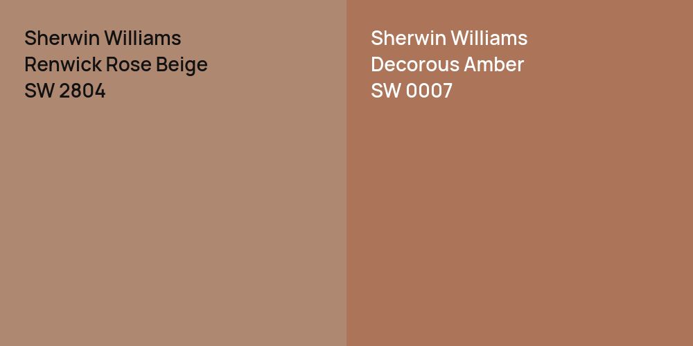 Sherwin Williams Renwick Rose Beige vs. Sherwin Williams Decorous Amber