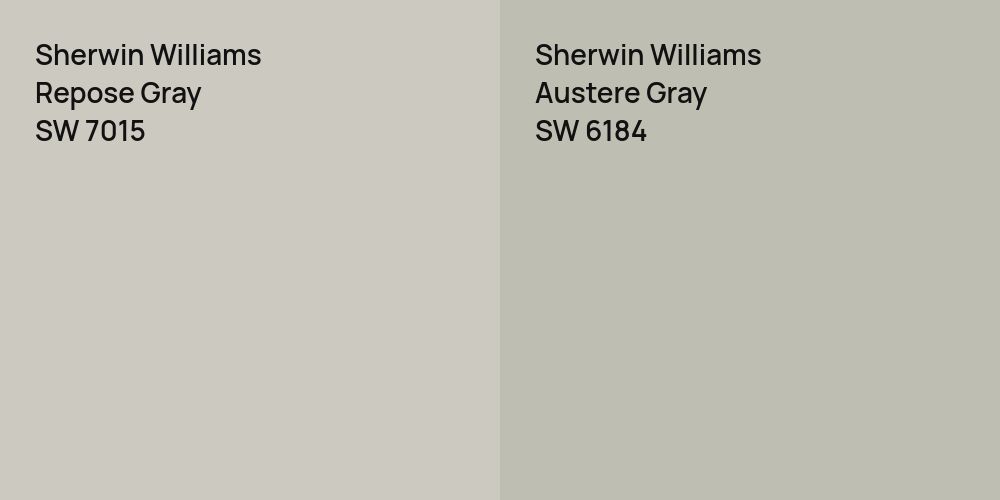 Sherwin Williams Repose Gray vs. Sherwin Williams Austere Gray