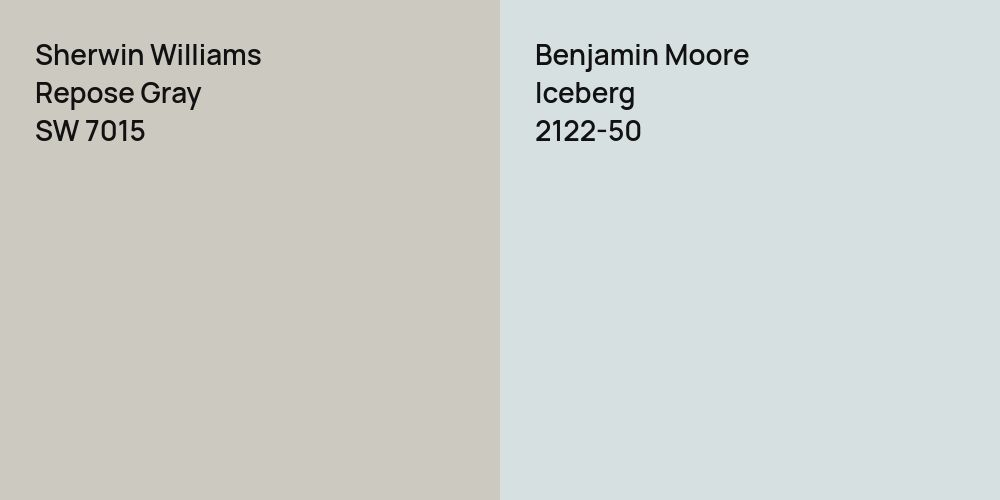 Sherwin Williams Repose Gray vs. Benjamin Moore Iceberg