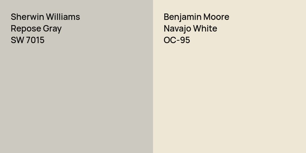 Sherwin Williams Repose Gray vs. Benjamin Moore Navajo White