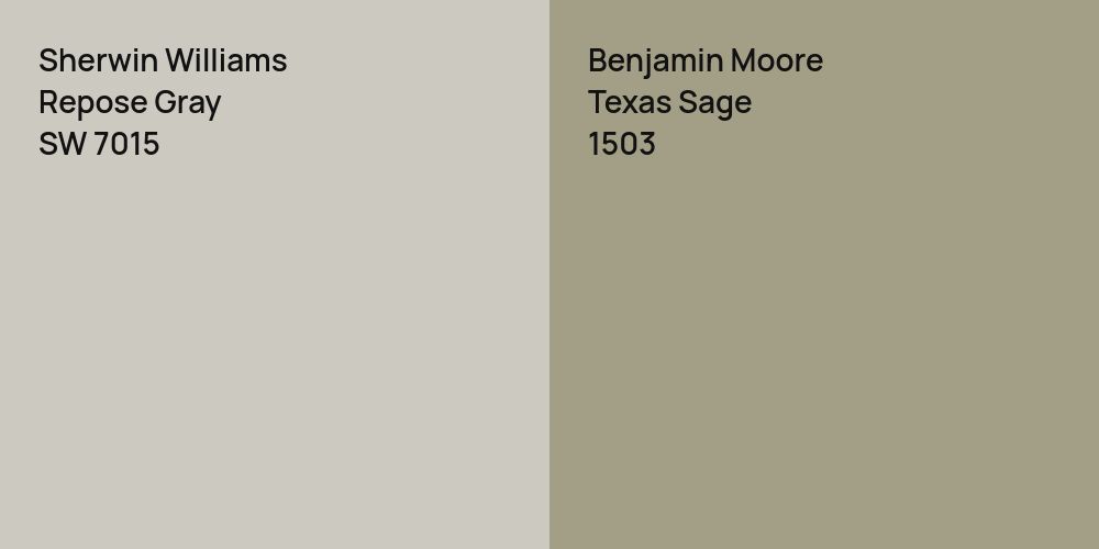 Sherwin Williams Repose Gray vs. Benjamin Moore Texas Sage