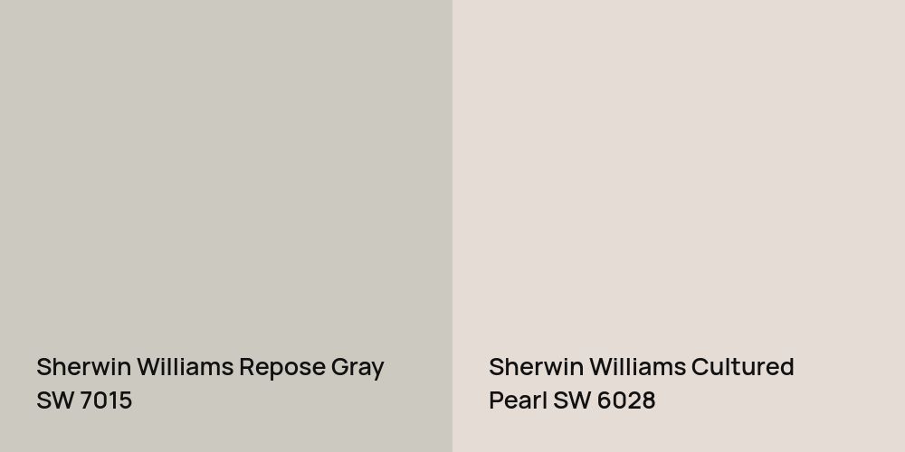 Sherwin Williams Repose Gray vs. Sherwin Williams Cultured Pearl