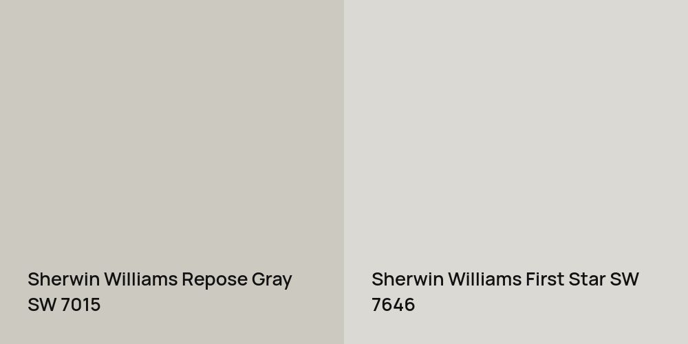 Sherwin Williams Repose Gray vs. Sherwin Williams First Star