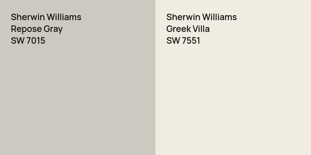 Sherwin Williams Repose Gray vs. Sherwin Williams Greek Villa