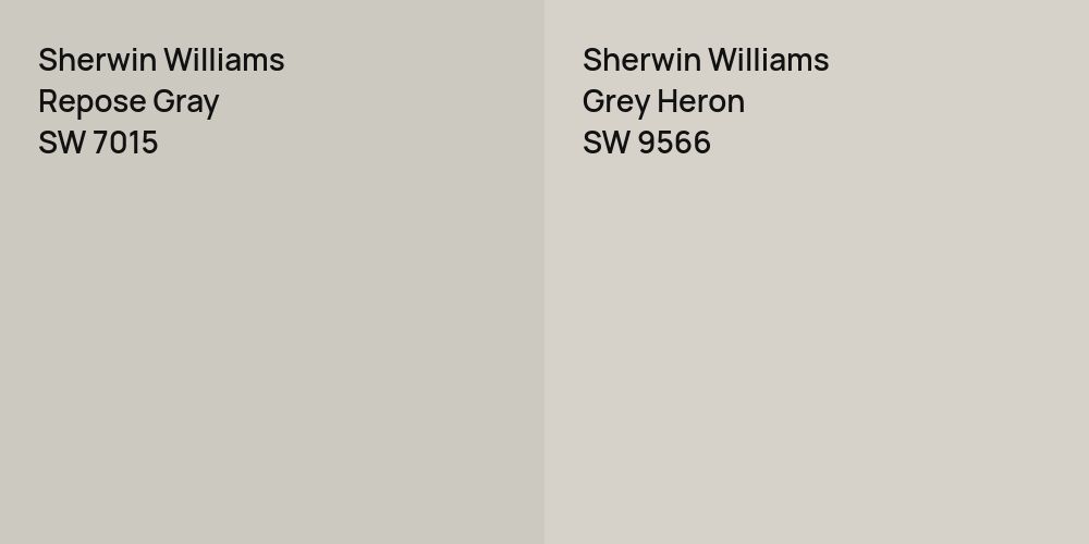 Sherwin Williams Repose Gray vs. Sherwin Williams Grey Heron