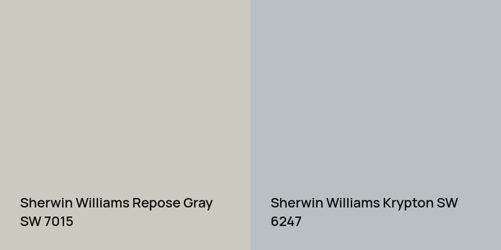 Sherwin Williams Repose Gray vs. Sherwin Williams Krypton