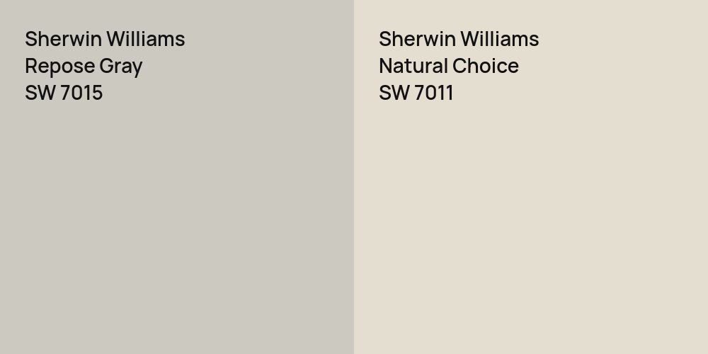 Sherwin Williams Repose Gray vs. Sherwin Williams Natural Choice