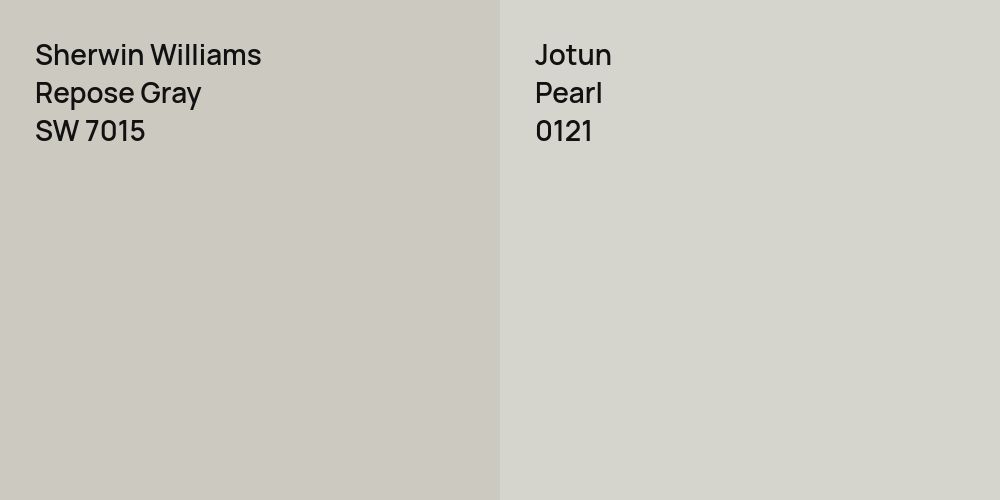 Sherwin Williams Repose Gray vs. Jotun Pearl