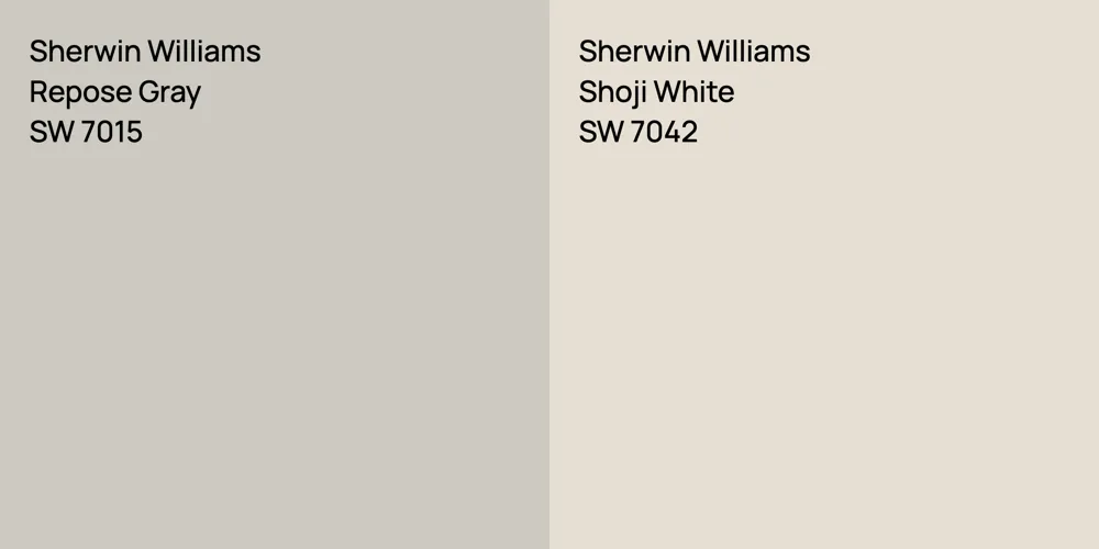 Sherwin Williams Repose Gray vs. Sherwin Williams Shoji White