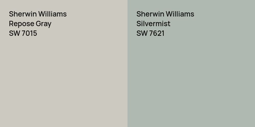 Sherwin Williams Repose Gray vs. Sherwin Williams Silvermist