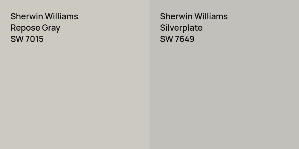 Sherwin Williams Repose Gray vs. Sherwin Williams Silverplate