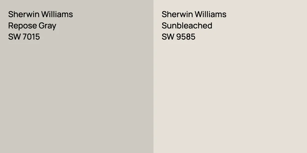 Sherwin Williams Repose Gray vs. Sherwin Williams Sunbleached