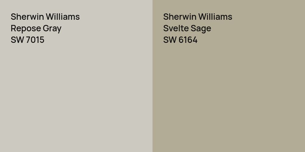 Sherwin Williams Repose Gray vs. Sherwin Williams Svelte Sage