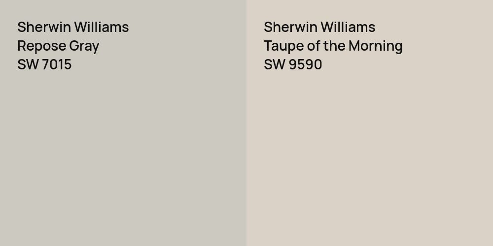 Sherwin Williams Repose Gray vs. Sherwin Williams Taupe of the Morning