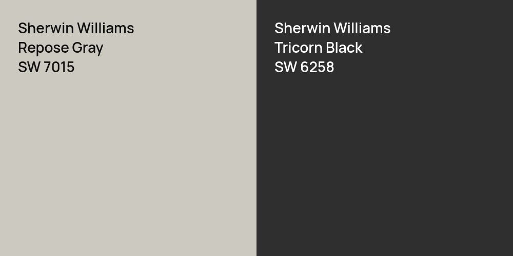 Sherwin Williams Repose Gray vs. Sherwin Williams Tricorn Black