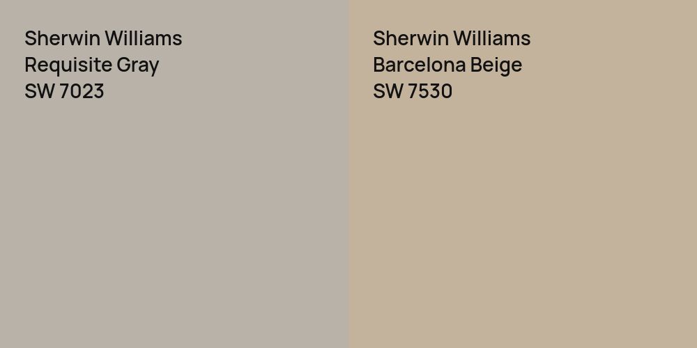 Sherwin Williams Requisite Gray vs. Sherwin Williams Barcelona Beige