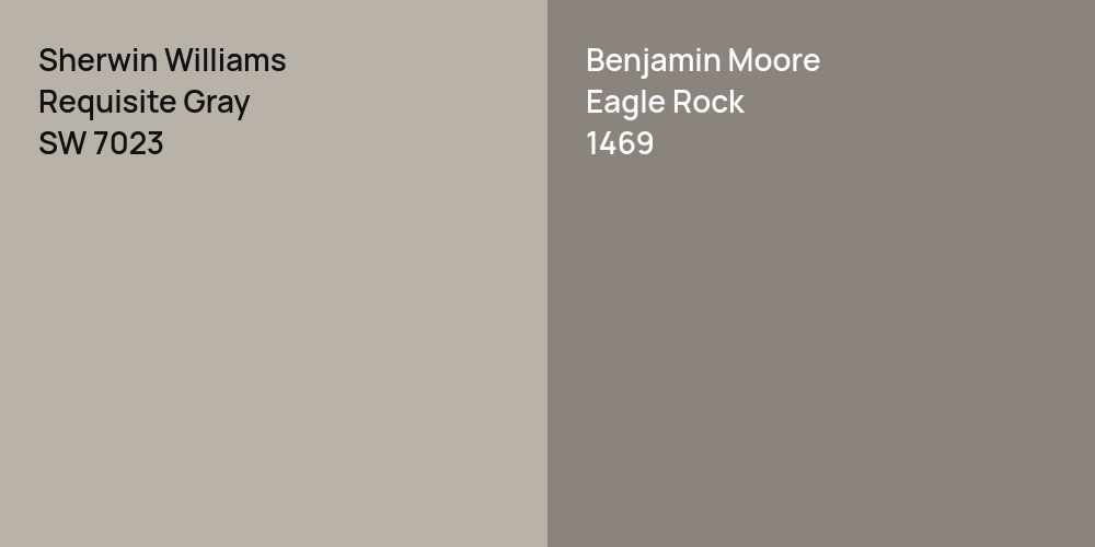 Sherwin Williams Requisite Gray vs. Benjamin Moore Eagle Rock