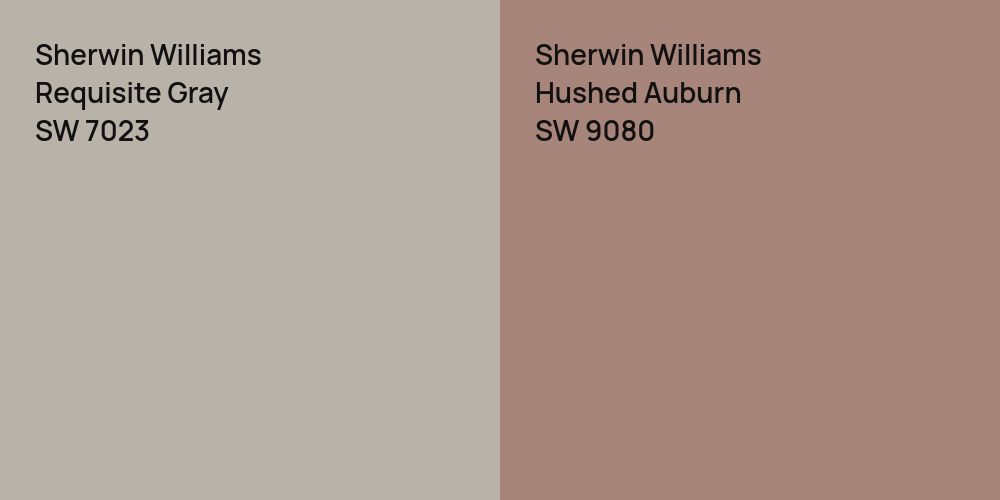 Sherwin Williams Requisite Gray vs. Sherwin Williams Hushed Auburn