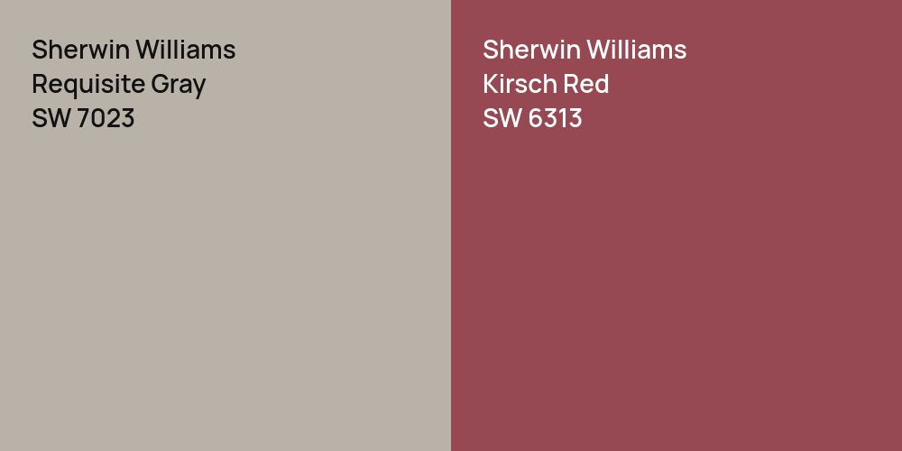 Sherwin Williams Requisite Gray vs. Sherwin Williams Kirsch Red