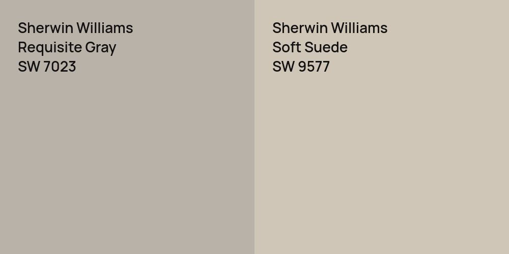 Sherwin Williams Requisite Gray vs. Sherwin Williams Soft Suede