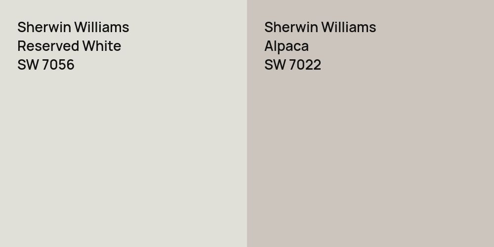 Sherwin Williams Reserved White vs. Sherwin Williams Alpaca