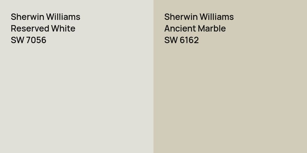 Sherwin Williams Reserved White vs. Sherwin Williams Ancient Marble