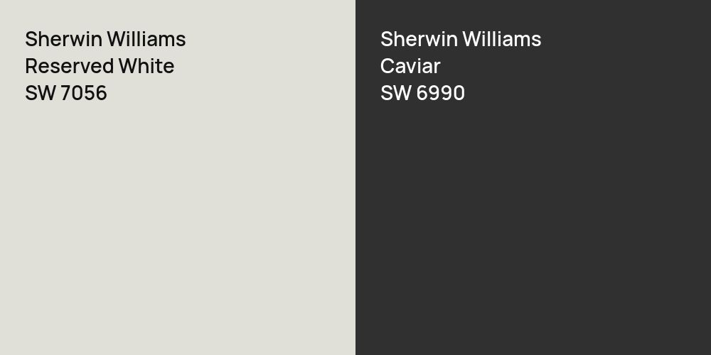 Sherwin Williams Reserved White vs. Sherwin Williams Caviar