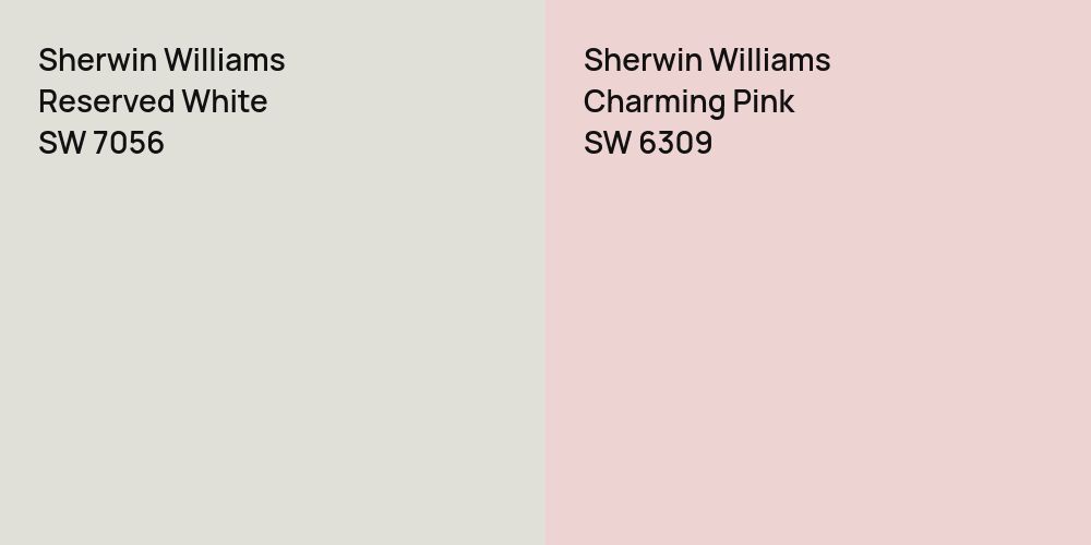 Sherwin Williams Reserved White vs. Sherwin Williams Charming Pink