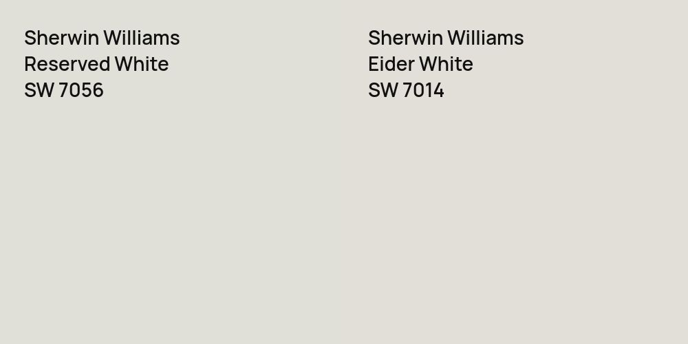 Sherwin Williams Reserved White vs. Sherwin Williams Eider White