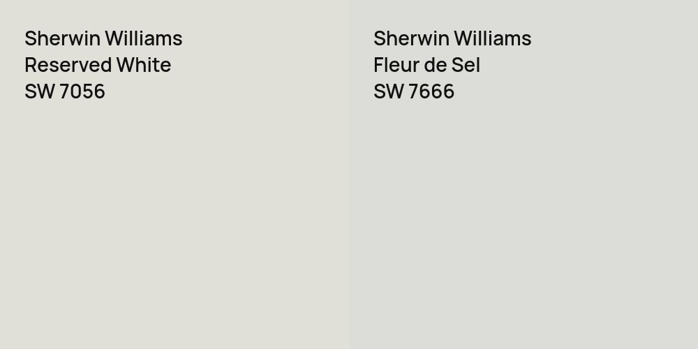 Sherwin Williams Reserved White vs. Sherwin Williams Fleur de Sel