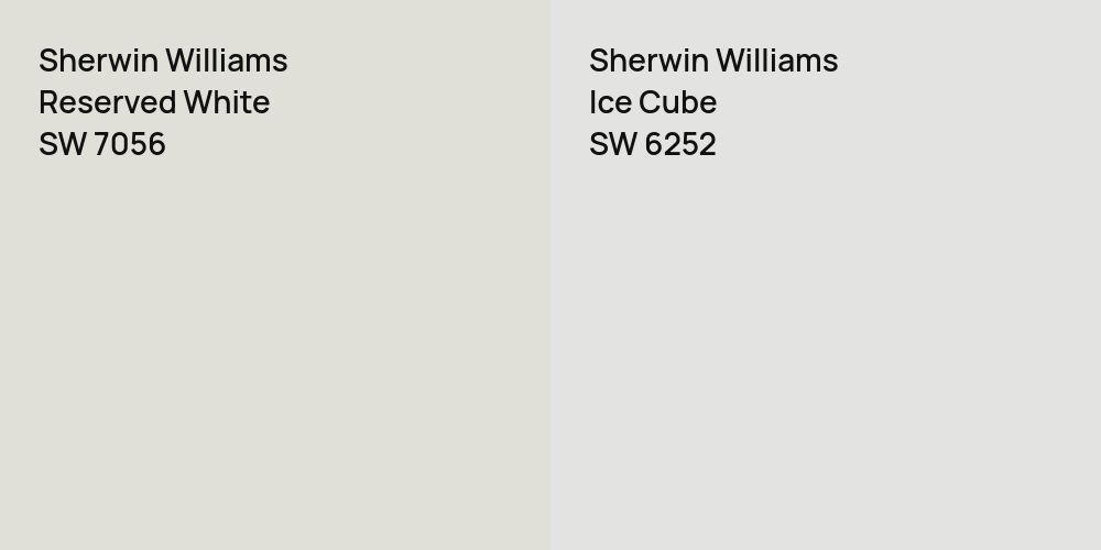 Sherwin Williams Reserved White vs. Sherwin Williams Ice Cube