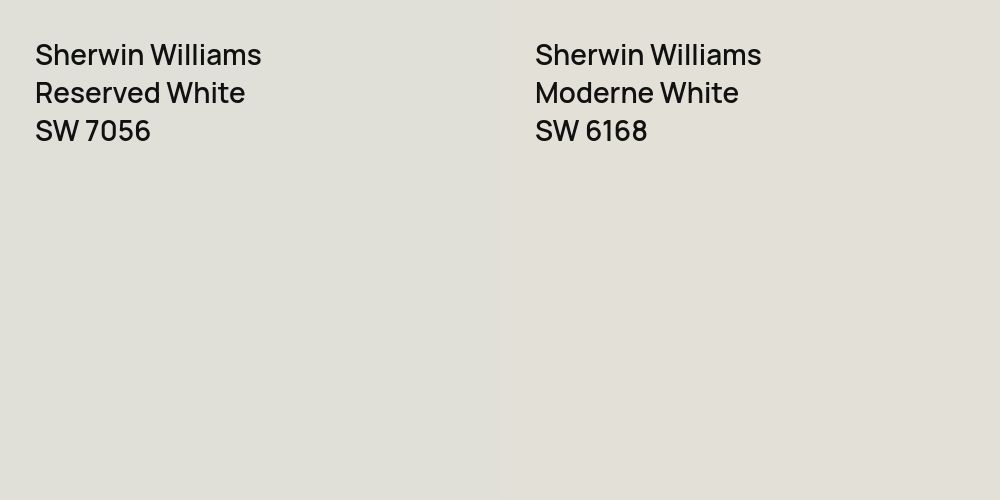 Sherwin Williams Reserved White vs. Sherwin Williams Moderne White